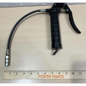 Lever‎ Action Grease Gun w/ 12” Flex Hose Standard Fitting Black Heavy Duty Tool